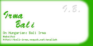 irma bali business card